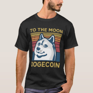 Till Måne Dogecoin DOGE Meme Clothing Vintage Re T Shirt