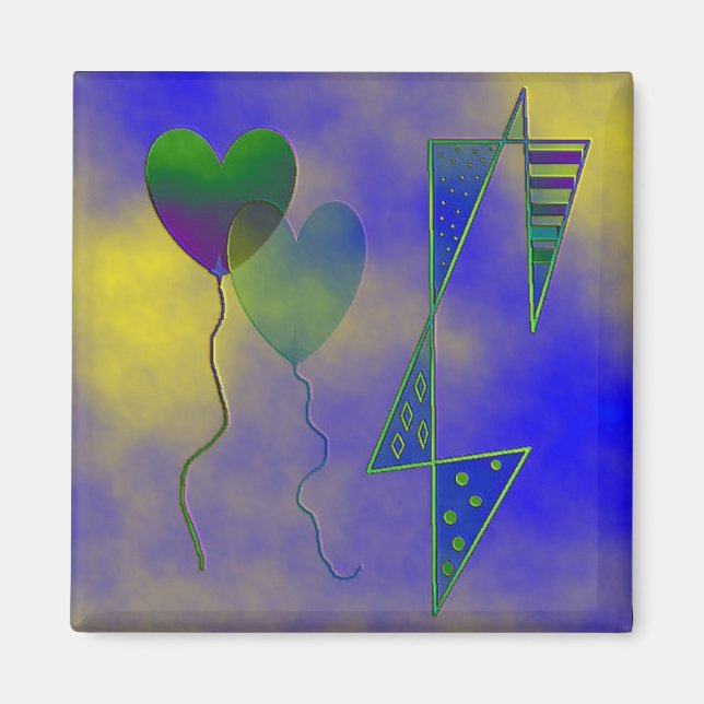 "Till Måne med Kärlek" 2-tums kvadratstreck Magnet (Framsidan)