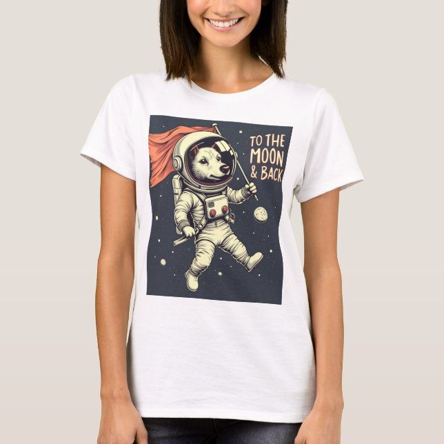 Till Måne och ryggen - Idéisk och kosmetisk T Shirt (Framsida)