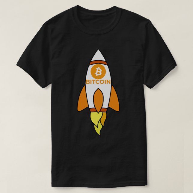 Till Måne Rocket Bitcoin T Shirt (Design framsida)