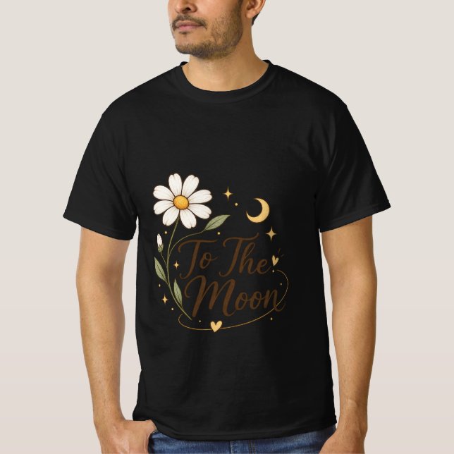 Till Månen Blommig T-Shirt (Framsida)