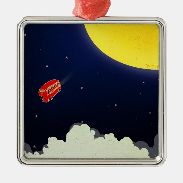 Till månen julgransprydnad metall (Framsidan)