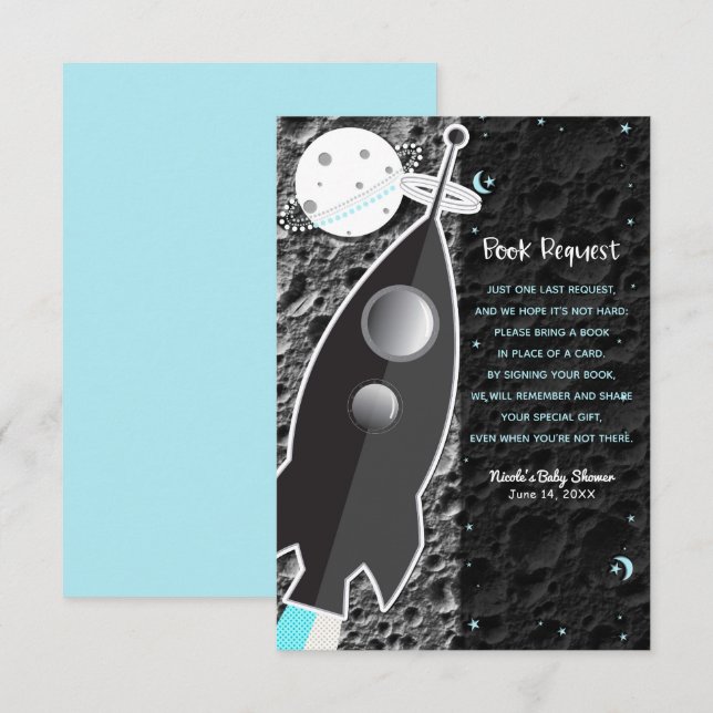 TILL MÅNEN Rymdraketboksförfrågan Inbjudningar (Fram/baksida)