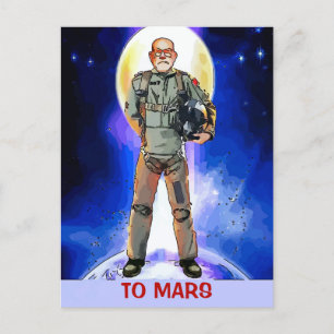 TILL Mars astronaut Card, redigera text, Vykort