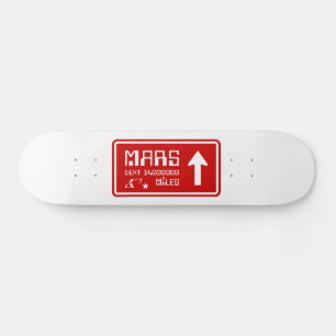 Till Mars Highway-skylt Mini Skateboard Bräda 18,5 Cm
