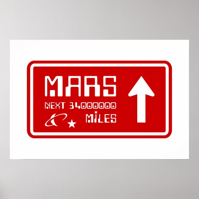 Till Mars Vägmärke Poster (Framsidan)