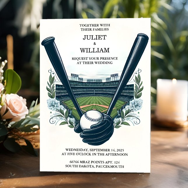Till mästare i Boll Fält, Baseball Bröllop Inbjudningar (Skapare uppladdad)