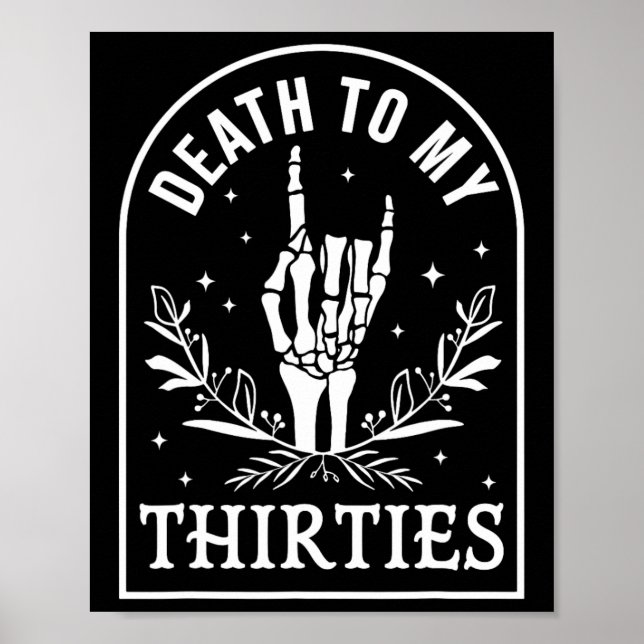 Till min 30:e födelsedag Skeleton Gothic Hallo Poster (Framsidan)