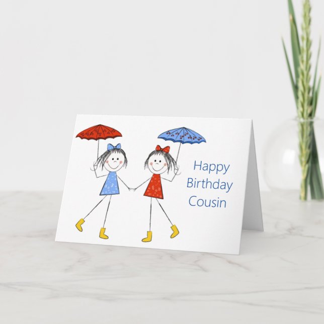 TILL MIN "ÄLDRE COUSIN" PÅ DITT BIRTHDAY-HELGDAG-K HELGKORT (Framsida)