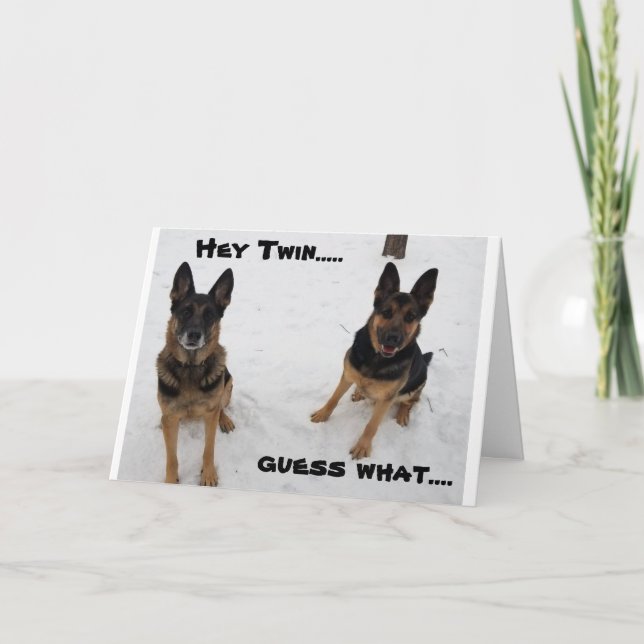 TILL MIN "ÄLDRE TVILLING" PÅ DIN FÖDELSEDAGKORT KORT (Framsida)