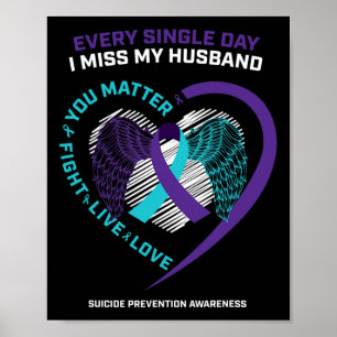 Till min älskade makes minne Förebyggande av själv Poster