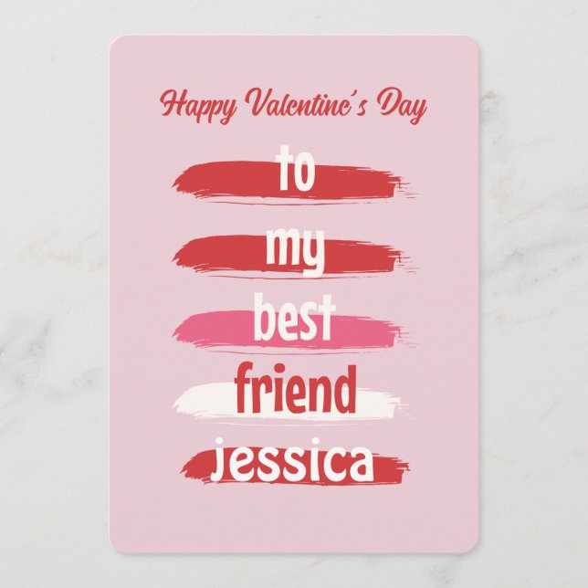 Till min bästa vän på Alla hjärtans dag Julkort (Framsida)