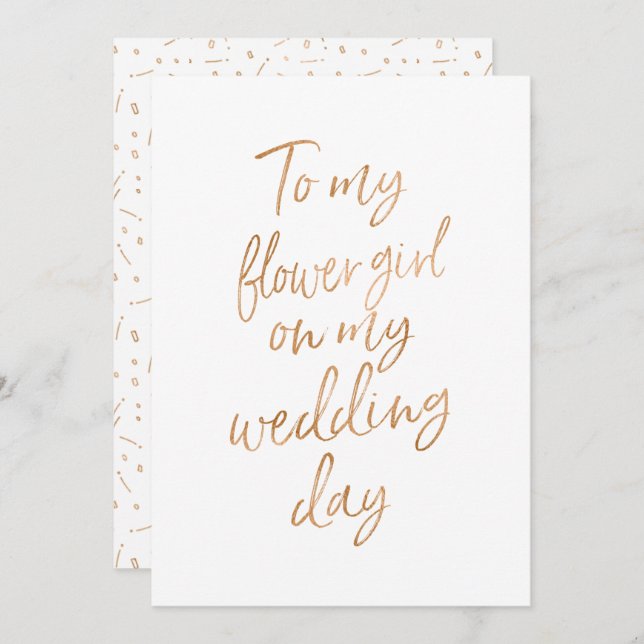 Till min blomsterflicka på min bröllopsdag inbjudningar (Fram/baksida)