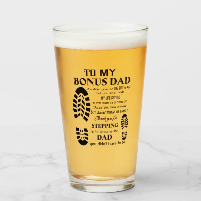 Till min Bonus Pappa, Fars dag-gåva, gåva till Pap Glaskopp (Framsida fylld)