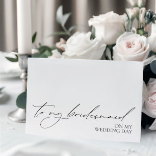 "Till min Bridesmaid på min Bröllopsdag"-meddeland