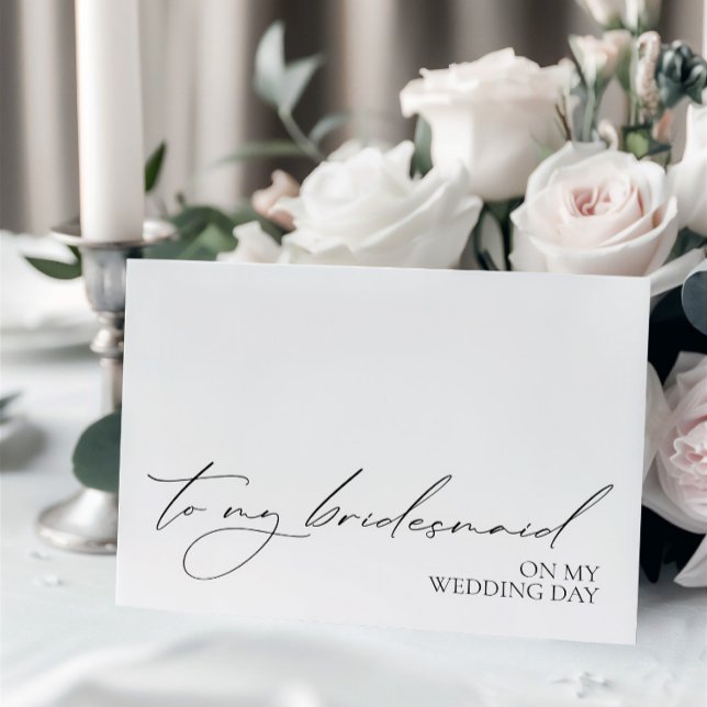 "Till min Bridesmaid på min Bröllopsdag"-meddeland ("To My Bridesmaid On My Wedding Day" Message Card)