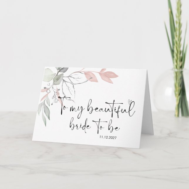Till min Bröllopsdag i Bride och Groom Gifta sig Kort (Framsida)