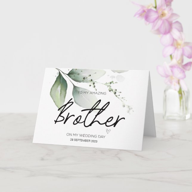 Till min bror Bröllop Tack från Bride Groom C Kort (Orkide)