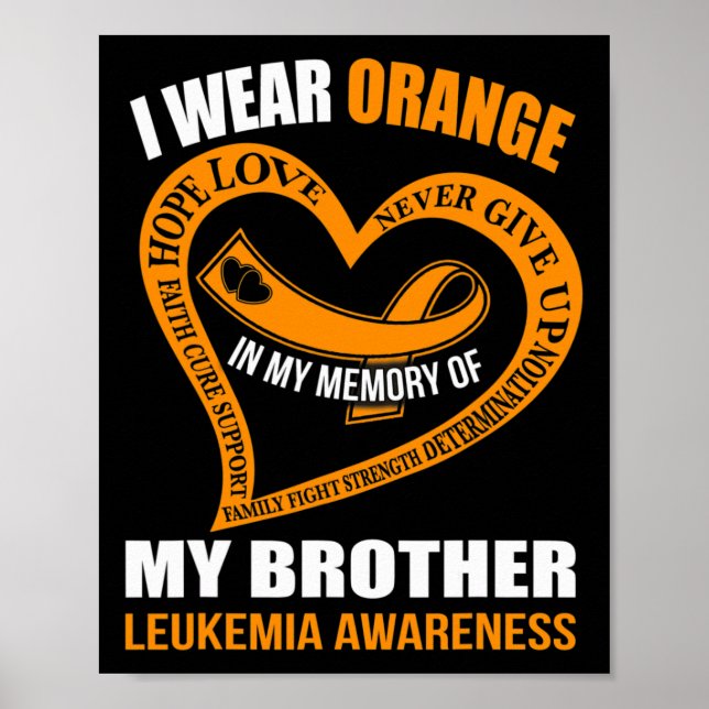 Till min bror LEUKEMIA AWARENESS Poster (Framsidan)