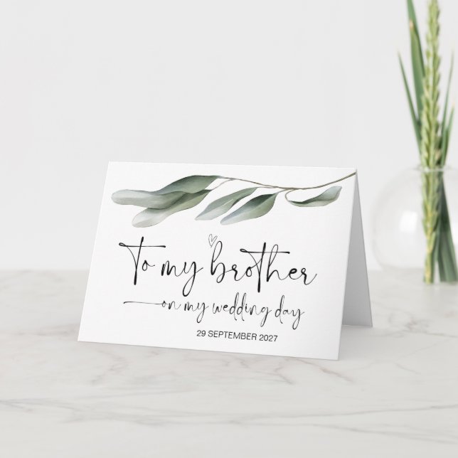 Till min bror på Bröllopsdag Tack Bride Groom Kort (Framsida)