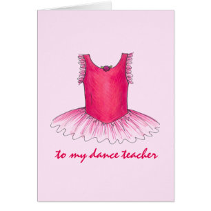 Till min danslärare Rosa Ballet Ballerina Tutu Hälsningskort