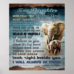 TILL MIN DAUGHTER Coola gåva till din flicka Poster