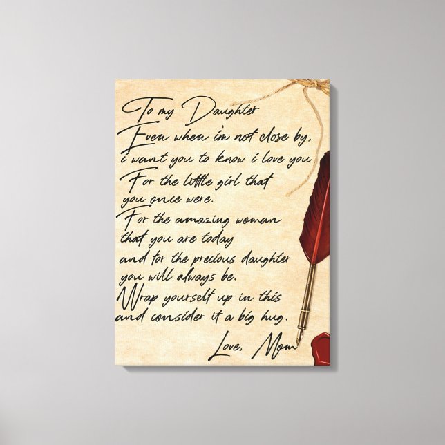 Till min dotter Birthday Gift, Cute Mamma Baby Gif Canvastryck (Framsida)