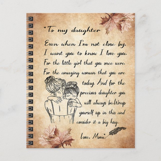 Till min dotter Birthday Gift, Cute Mamma Baby Gif Flygblad (Framsidan)