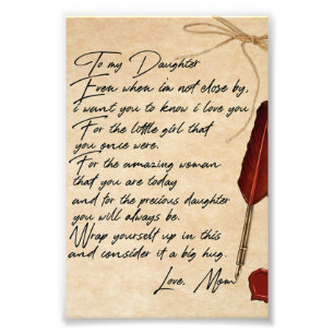 Till min dotter Birthday Gift, Cute Mamma Baby Gif Fototryck