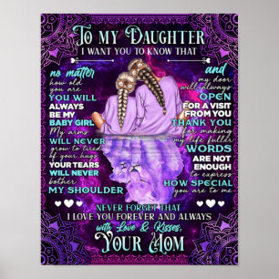 Till min dotter Birthday Gift, Cute Mamma Baby Gif Poster