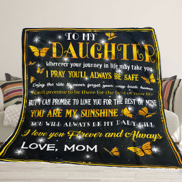 Till min dotter Blanket, Butterfly Blanket, Familj Fleecefilt