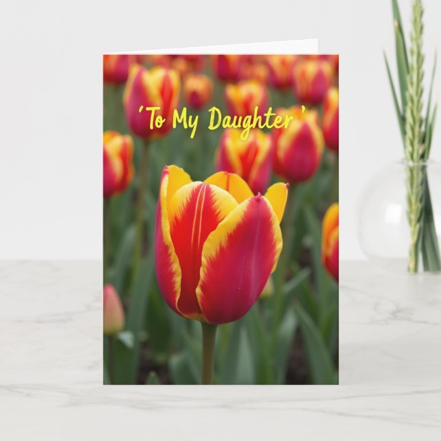 Till Min Dotter Blomsterkort Kort (Framsida)