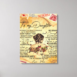 Till min dotter Butterflies Birthday Gift Idea Canvastryck