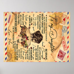 Till min dotter Butterflies Birthday Gift Idea Poster