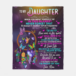 Till min dotter Butterflies Gift, dotter Birthag Fleecefilt