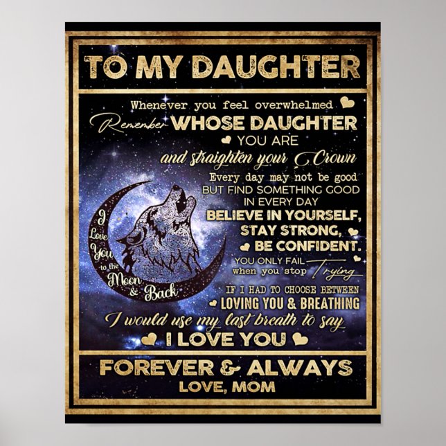 Till min dotter Butterflies Gift, dotter Birthag Poster (Framsidan)