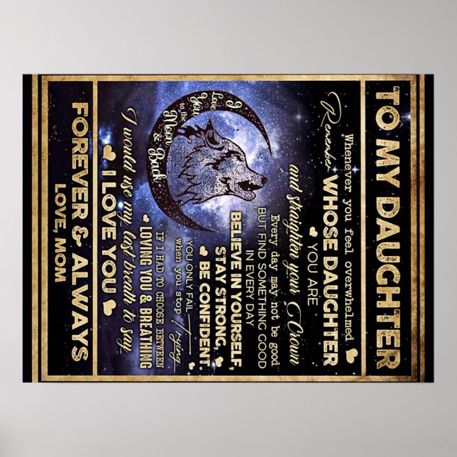 Till min dotter Butterflies Gift, dotter Birthag Poster (Framsidan)