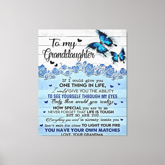 Till min dotter Butterfly-gåva, dotterfödelsedag Canvastryck (Framsida)