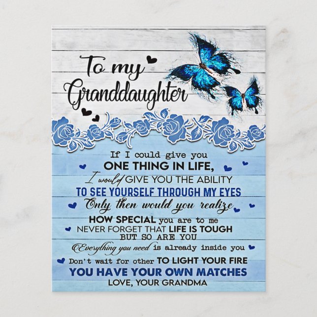 Till min dotter Butterfly-gåva, dotterfödelsedag Flygblad (Framsidan)