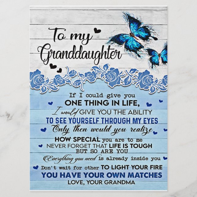 Till min dotter Butterfly-gåva, dotterfödelsedag Meny (Framsida)