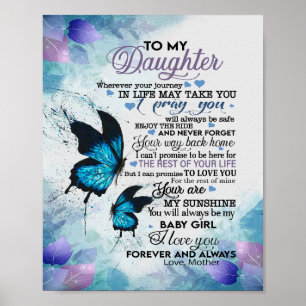 Till min dotter Canvas Wall Art Canvas Poster