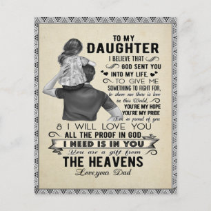 Till min dotter, Dotter Birthday Gift, Flicka Flygblad
