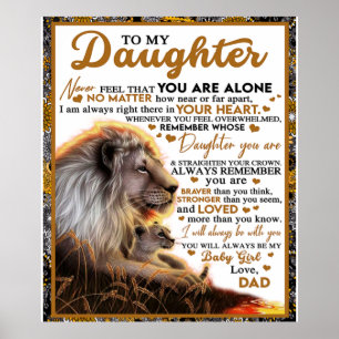 Till min dotter, Dotter Birthday Gift, Flicka Poster