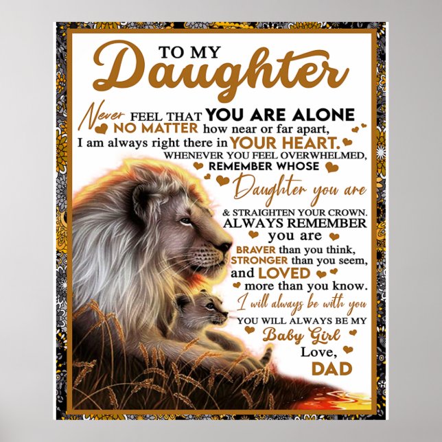 Till min dotter, Dotter Birthday Gift, Flicka Poster (Framsidan)