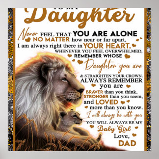 Till min dotter, Dotter Birthday Gift, Flicka Poster