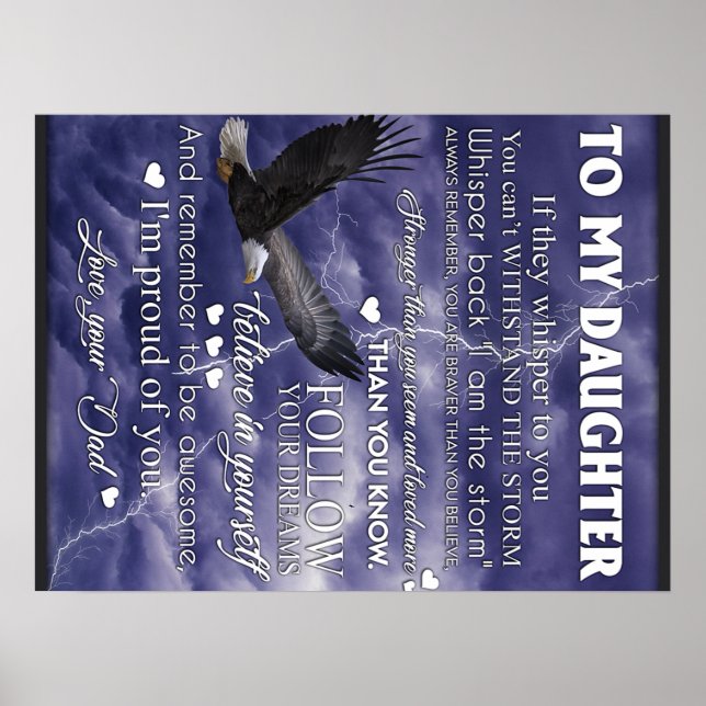 Till min dotter, Dotter Birthday Gift, Flicka Poster (Framsidan)