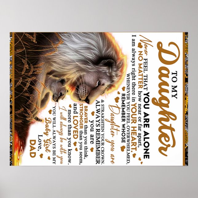 Till min dotter, Dotter Birthday Gift, Flicka Poster (Framsidan)