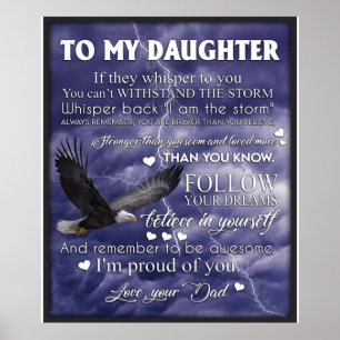 Till min dotter, Dotter Birthday Gift, Flicka Poster