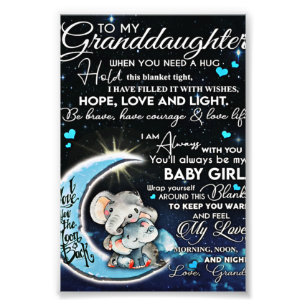 Till min dotter Elephant Birthday Gift, Baby Gift Fototryck
