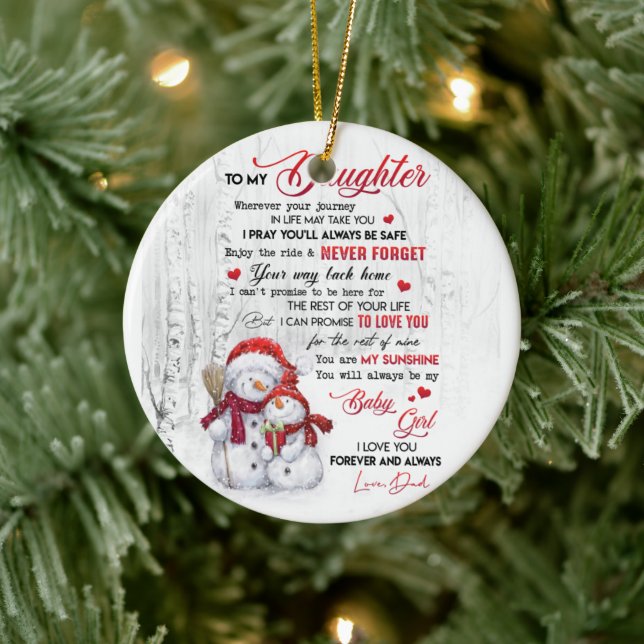 Till min dotter från Pappa Julgransprydnad Keramik (Träd)